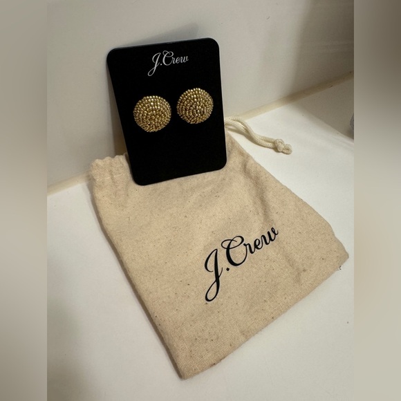 NEW - NWTs J. Crew Gold Beaded Earrings - Picture 2 of 3